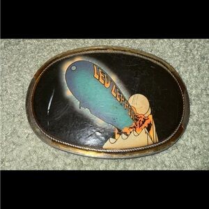 Rare 1976 Pacifica Mfg Led Zeppelin Gold Rim Belt Buckle - Rock and Roll